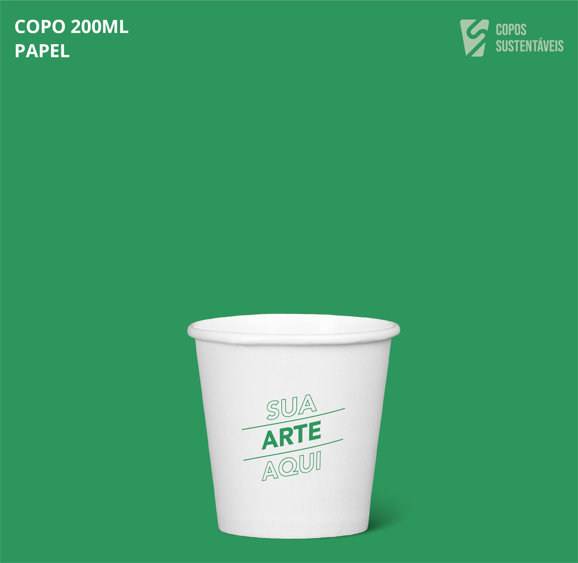 Copo de papel personalizado 200ml