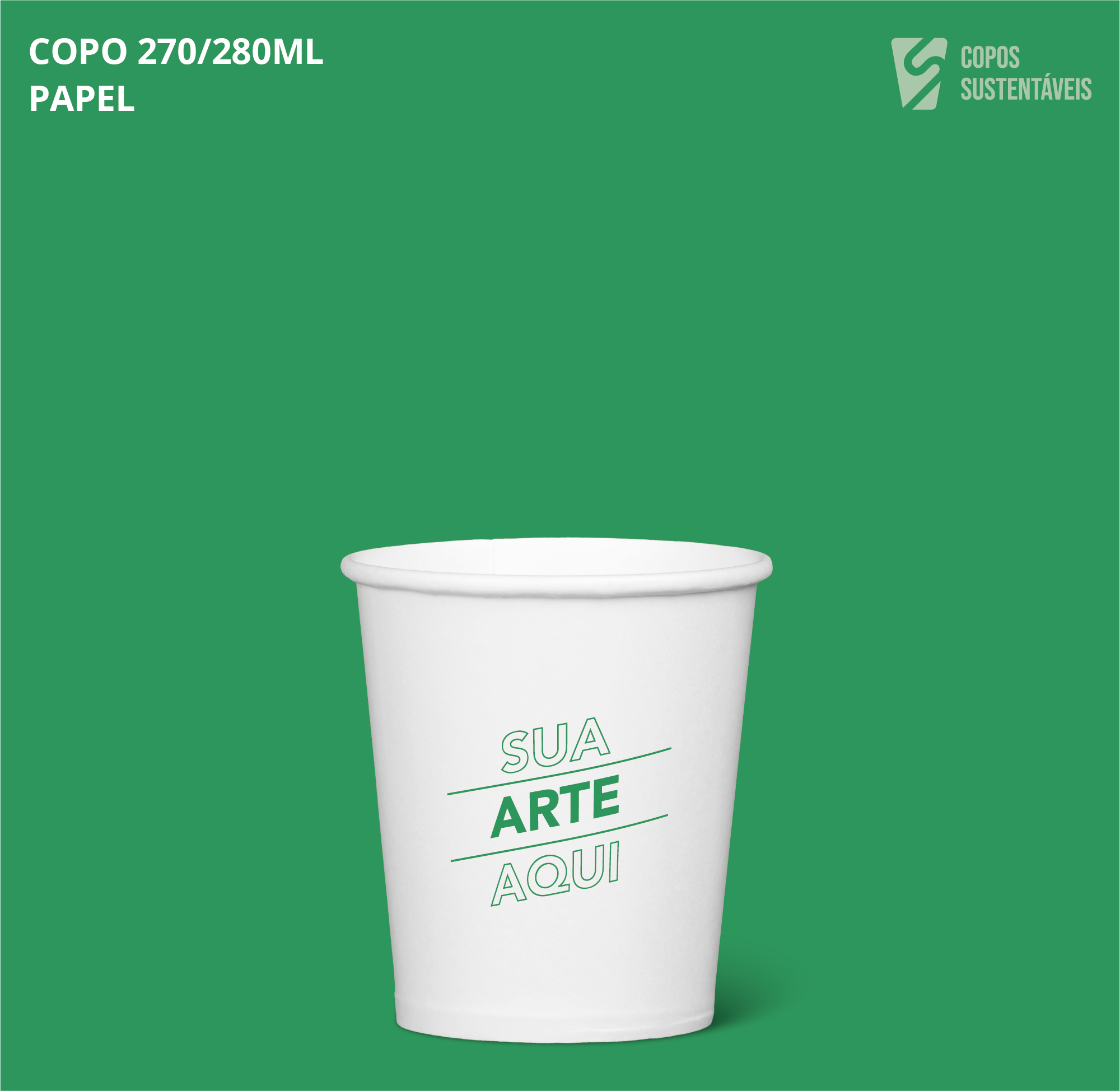Copo de papel personalizado 270/280ml
