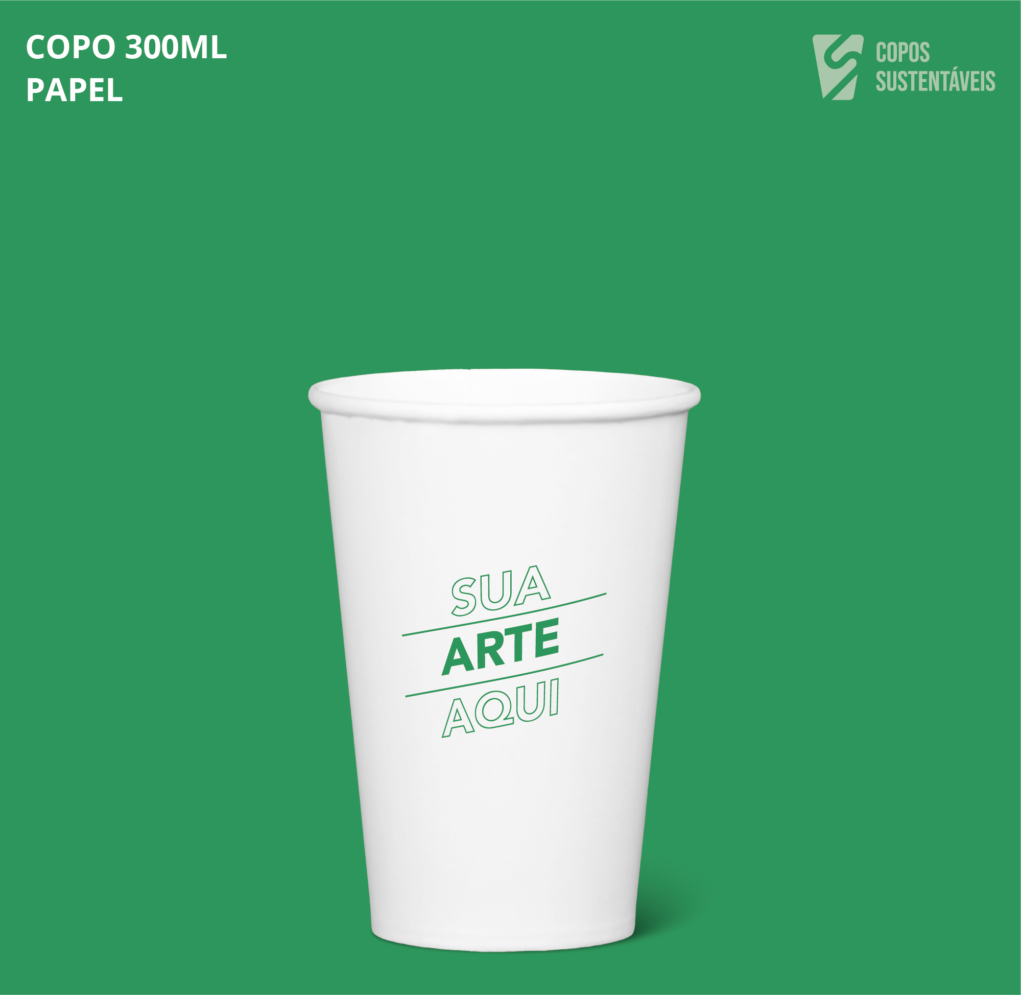 Copo de papel personalizado 300ml