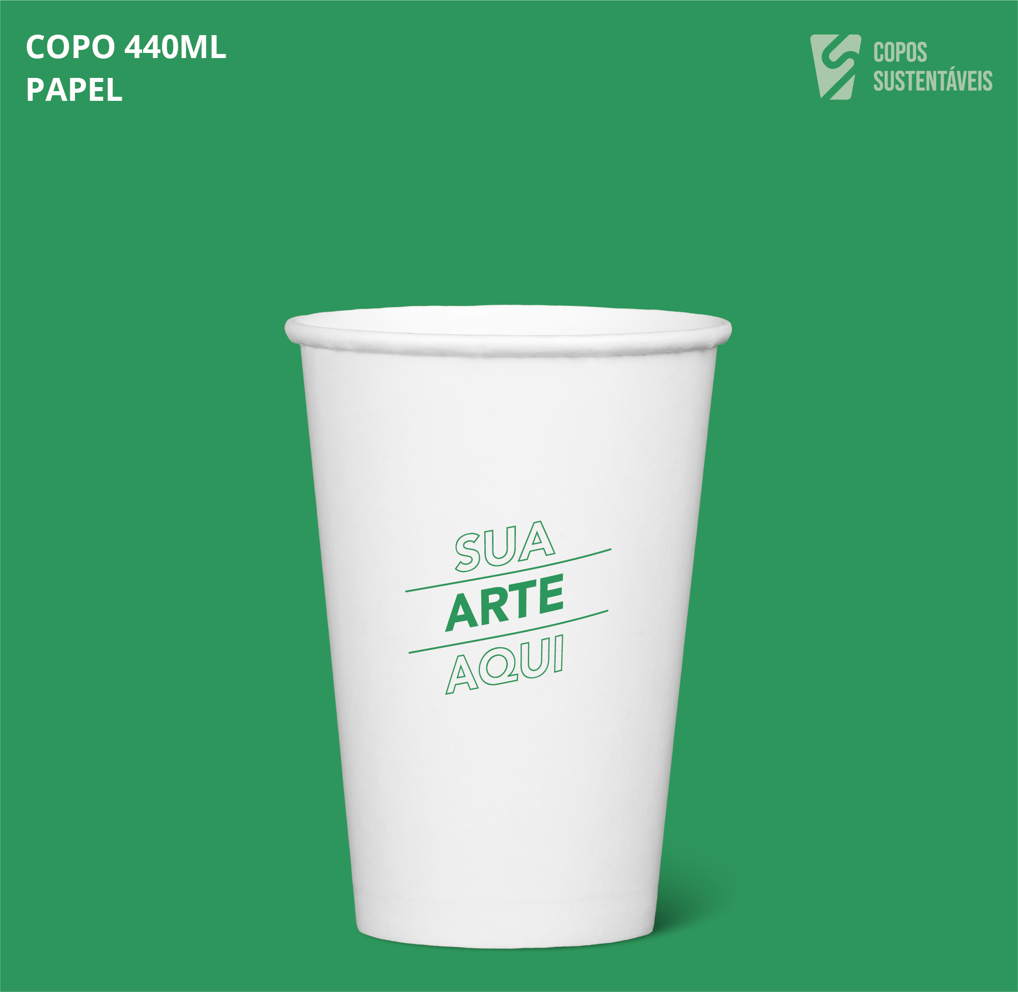 Copo de papel personalizado 440ml
