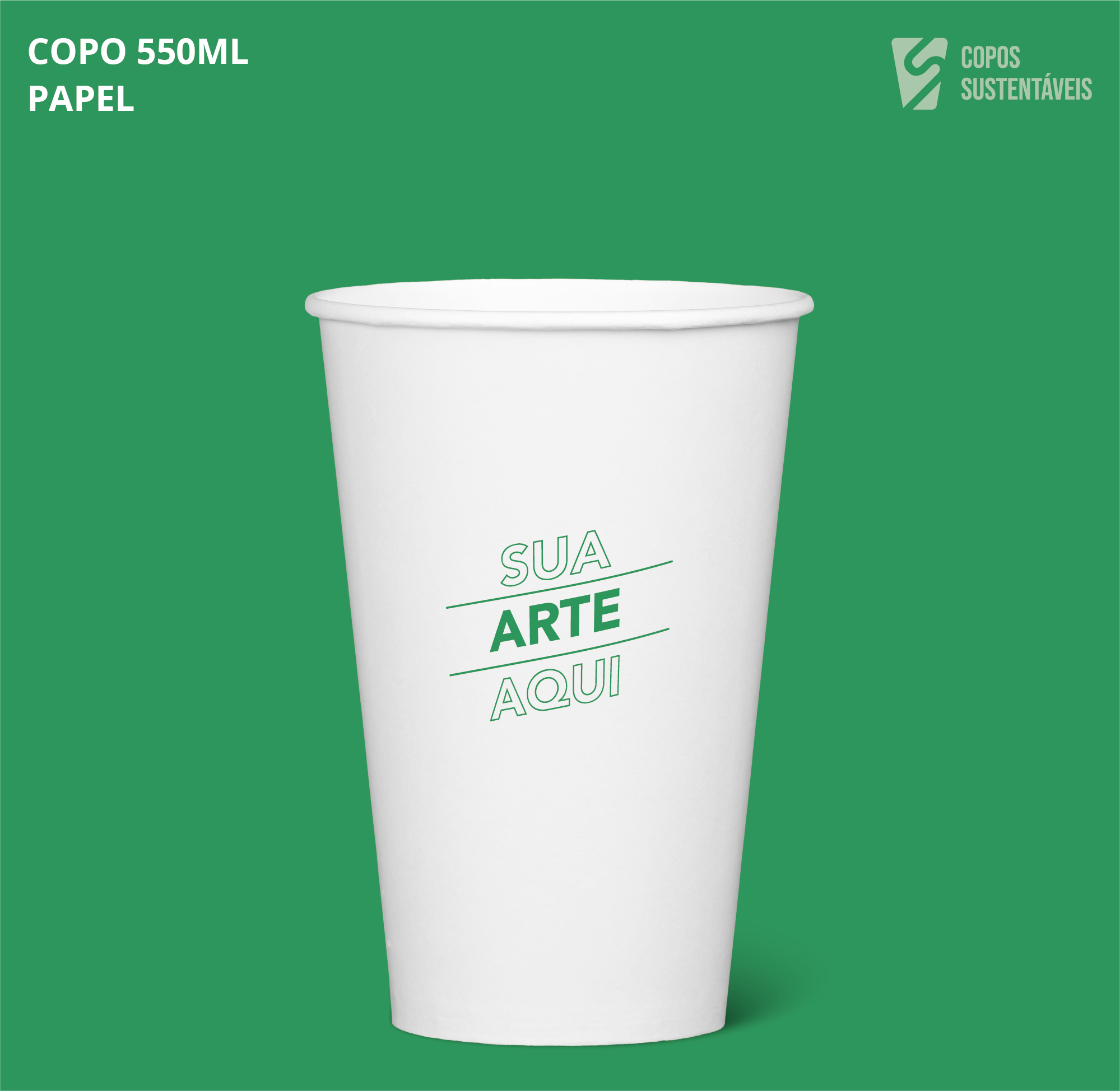 Copo de papel personalizado 550ml