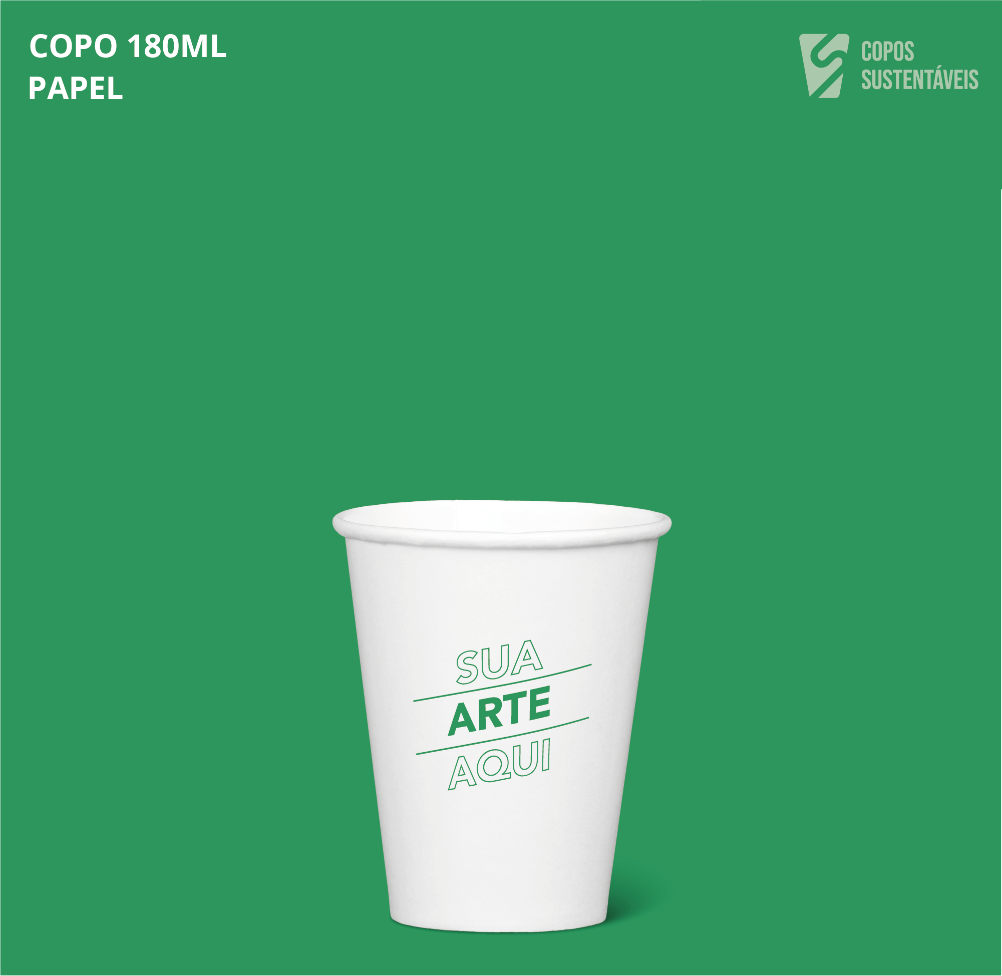 Copo de papel personalizado 180ml