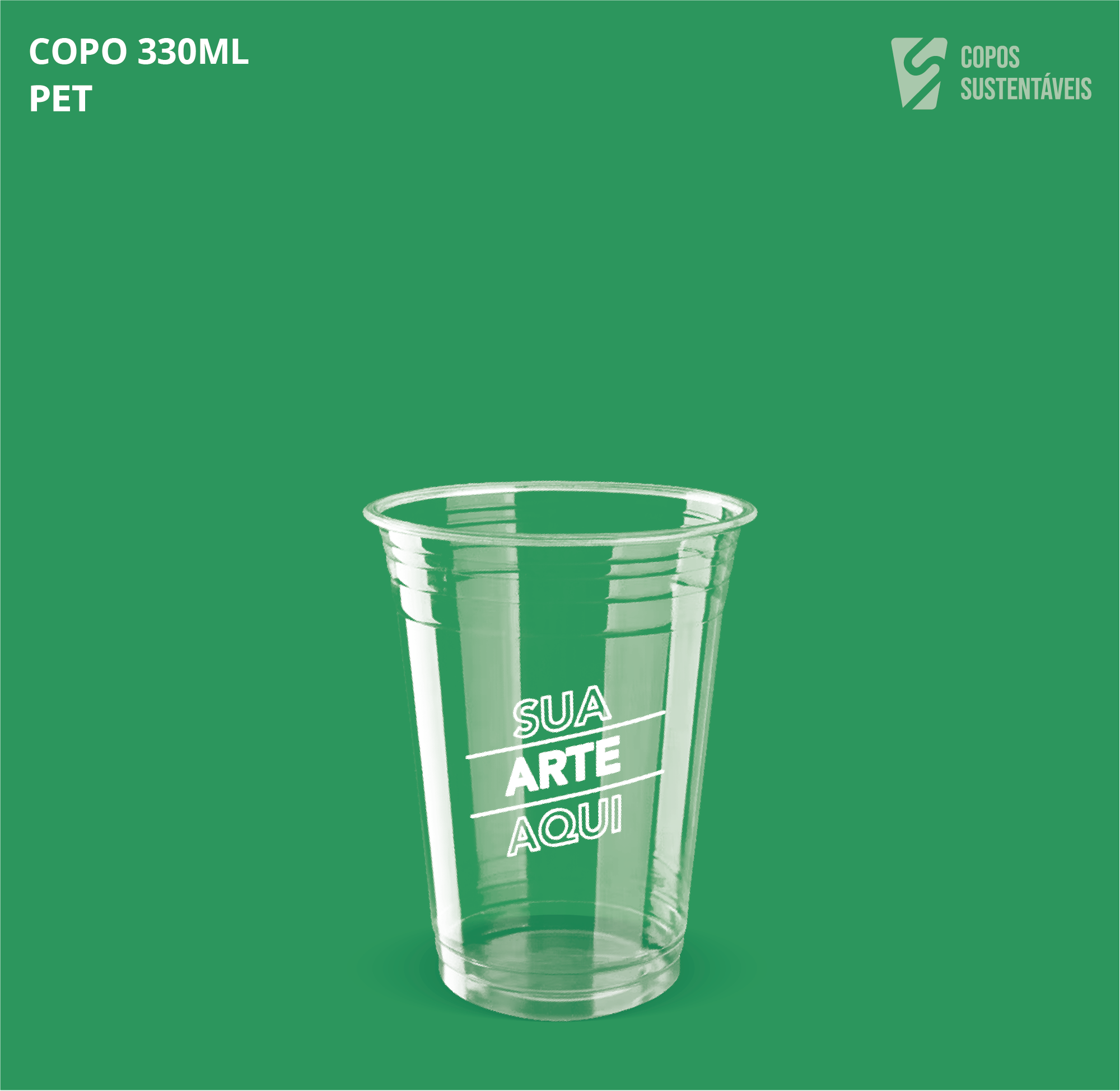 Copo plástico PET personalizado 330ml