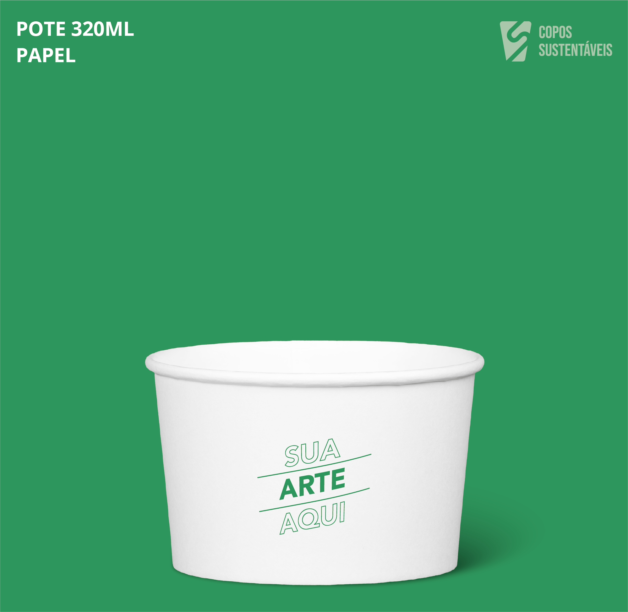 Pote de papel personalizado 320ml