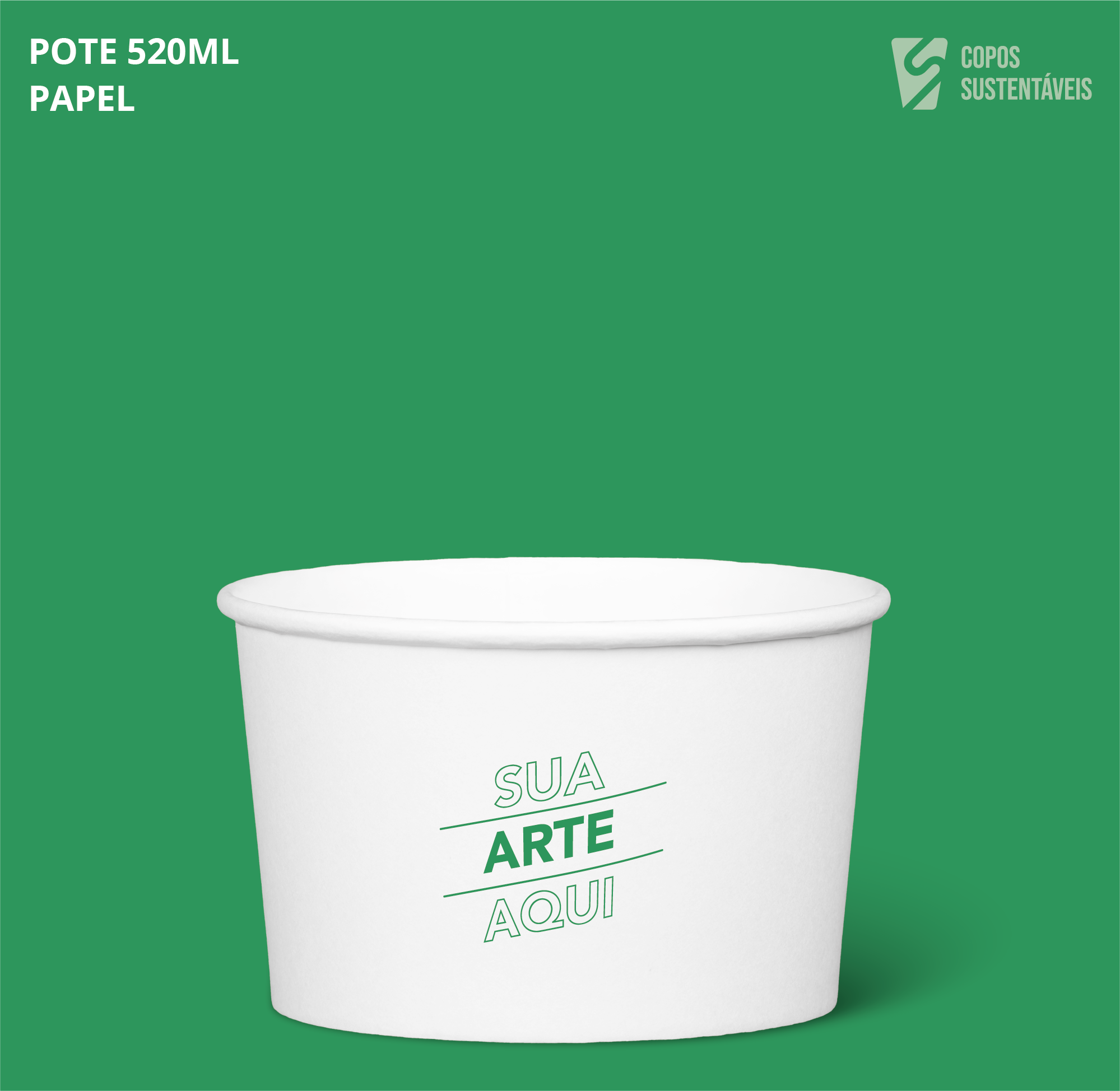 Pote de papel personalizado 520ml