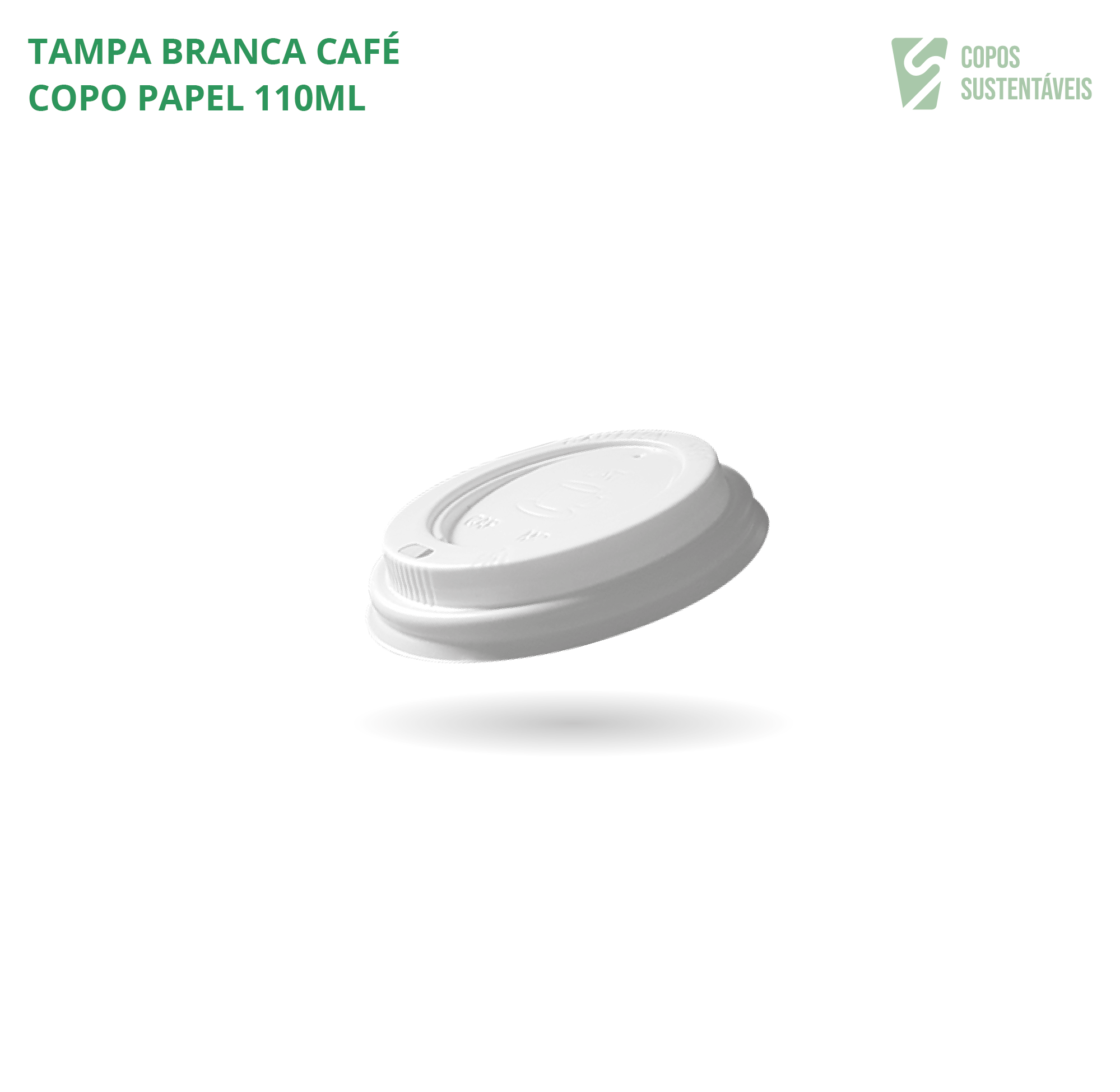 Tampa branca para copo de papel 110ml