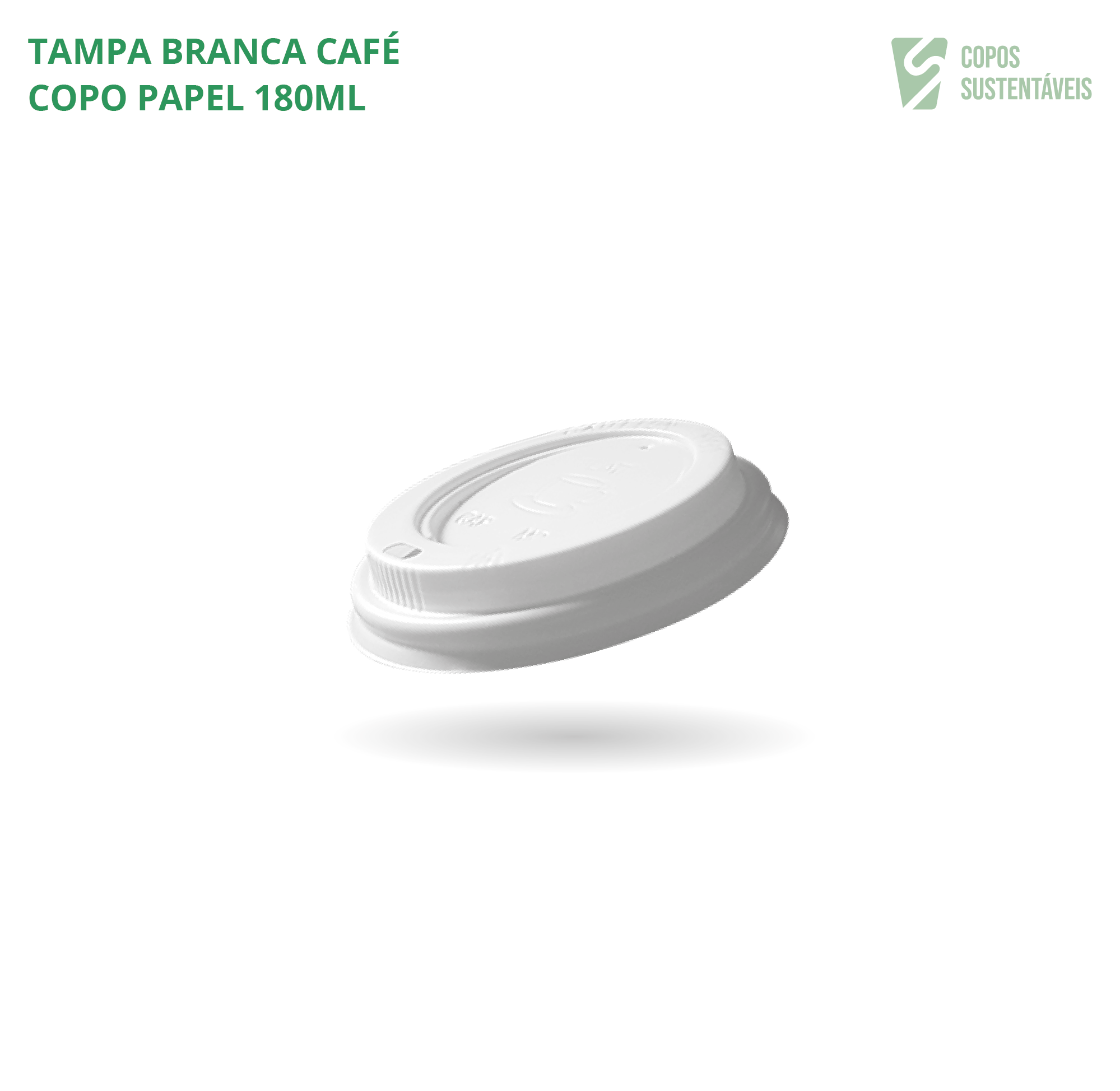 Tampa branca para copo de papel 180ml