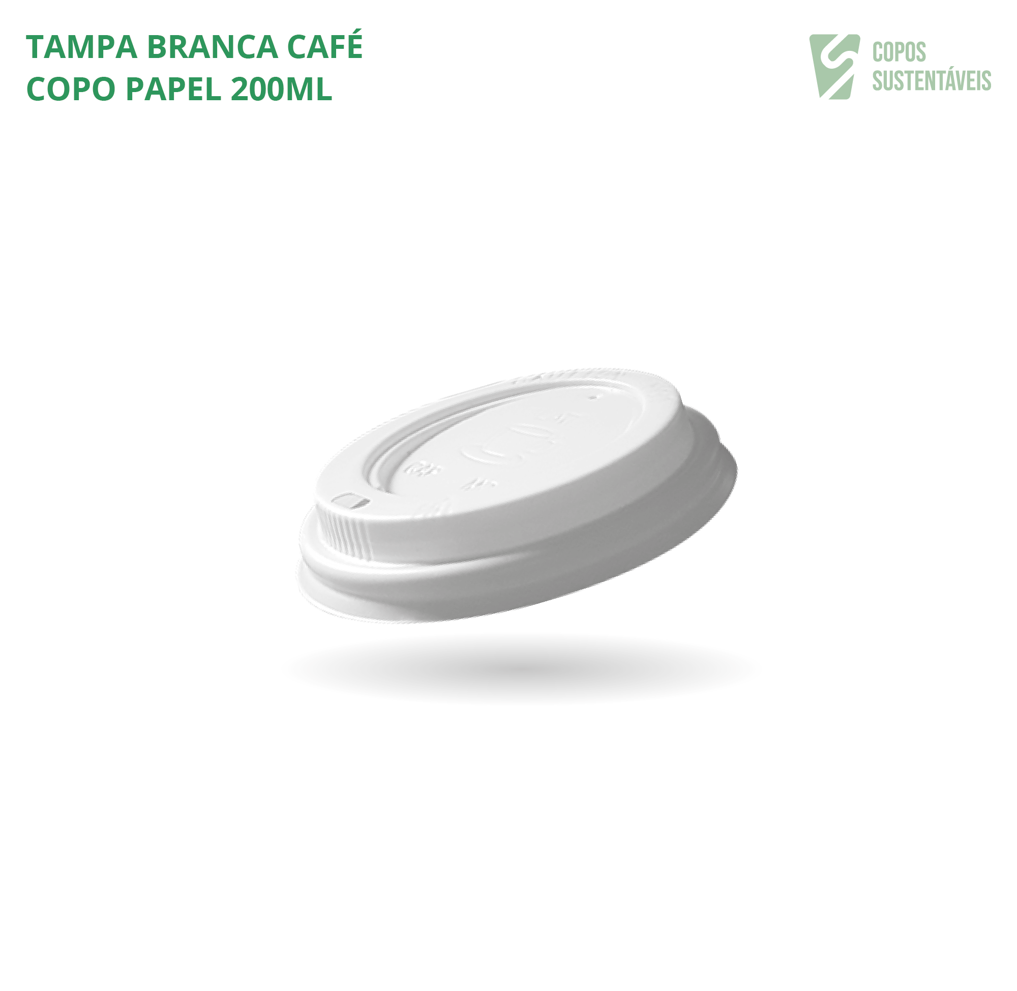 Tampa branca para copo de papel 200ml