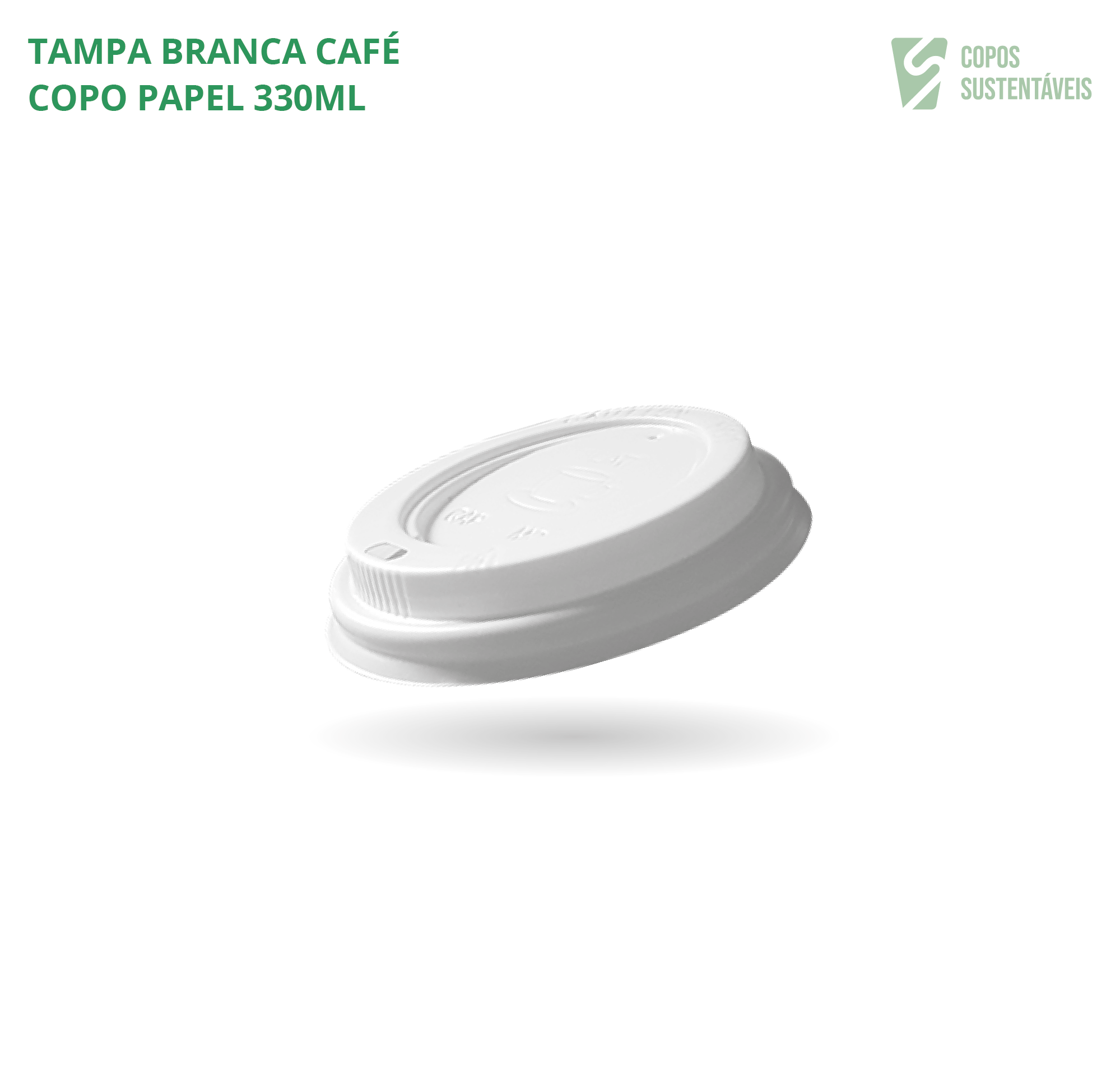 Tampa branca para copo de papel 330ml